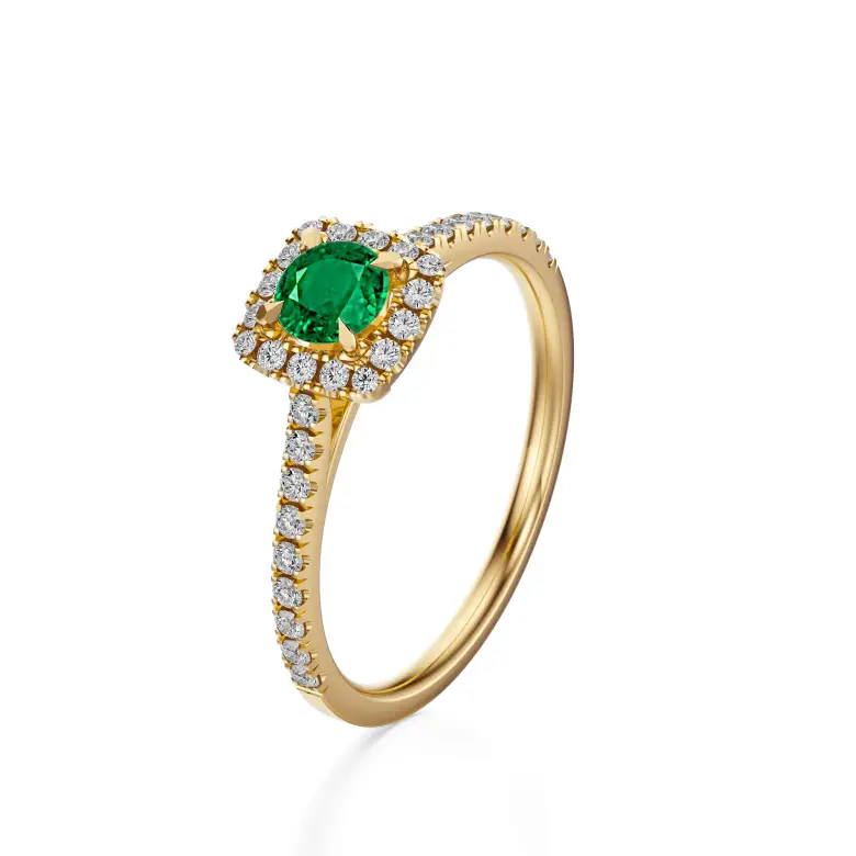 Pierścionek z szmaragdem i brylantami AJPZ_026